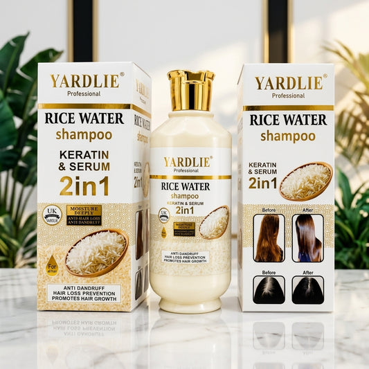 YARDLIE Professional Rice Water Shampoo 2in1 - Keratin & Serum 400g