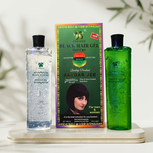 SARDAR JEE Wild Olive Black Hair Gel - Natural Black Gel For Men & Women